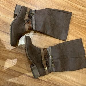 Stylish Brown Buckled Knee-High Boots